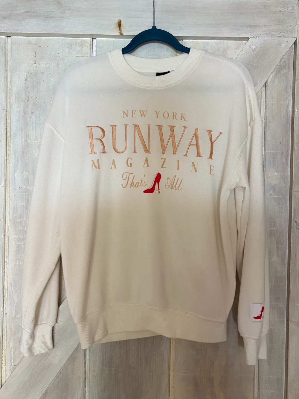Target The Devil Wears Prada Runway cream sweatshirt